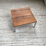 Walnut and modernist chrome coffee table