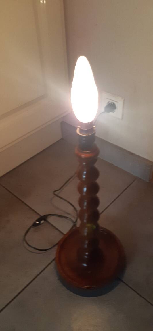 Vintage turned wood lamp FREE DELIVERY