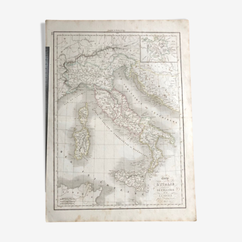 1837 - Map of ancient Italy from Illyria and Sicily