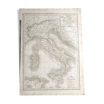 1837 - Map of ancient Italy from Illyria and Sicily