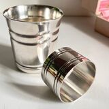 Silver-plated glass and napkin ring by UDNER