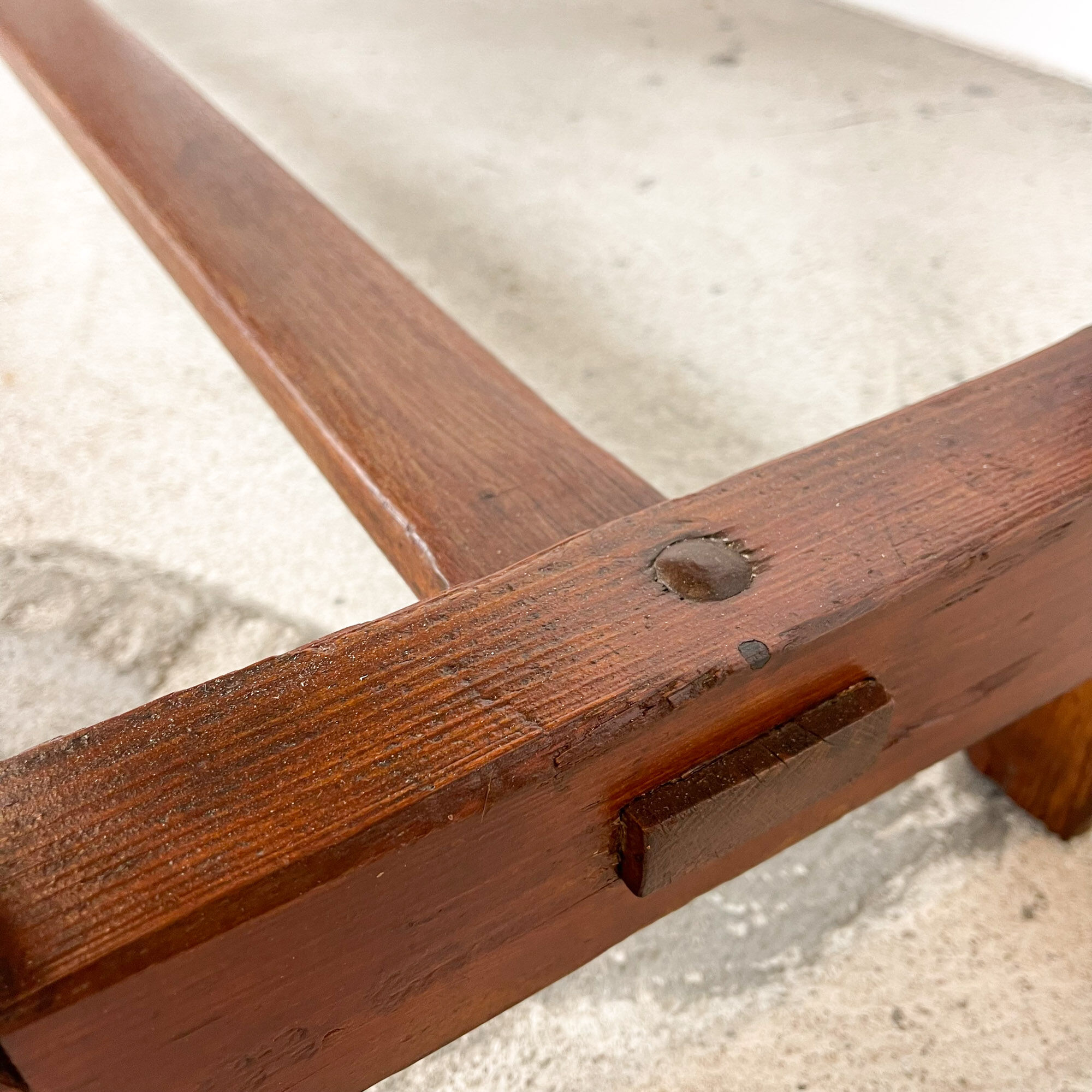 Large industrial wooden console table