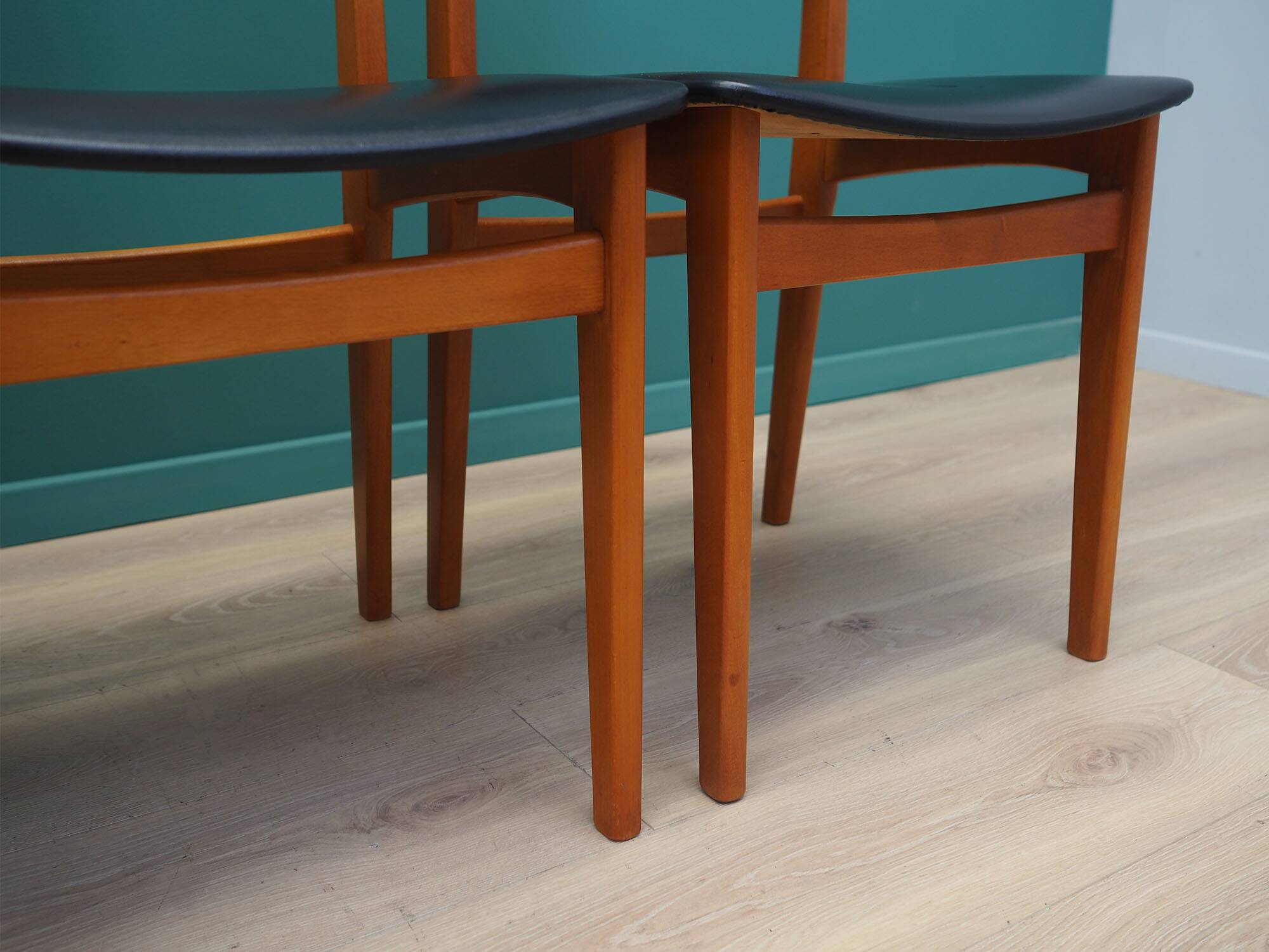 Set of four beech chairs, Danish design, 1970s, production: Denmark