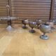 Rotating Display Stand 6 Egg Cups Olive Wood & Teak 1960s Vintage