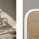 Set of 2 Vintage MidCentury Italian Modern White Wood&French Wicker Chairs