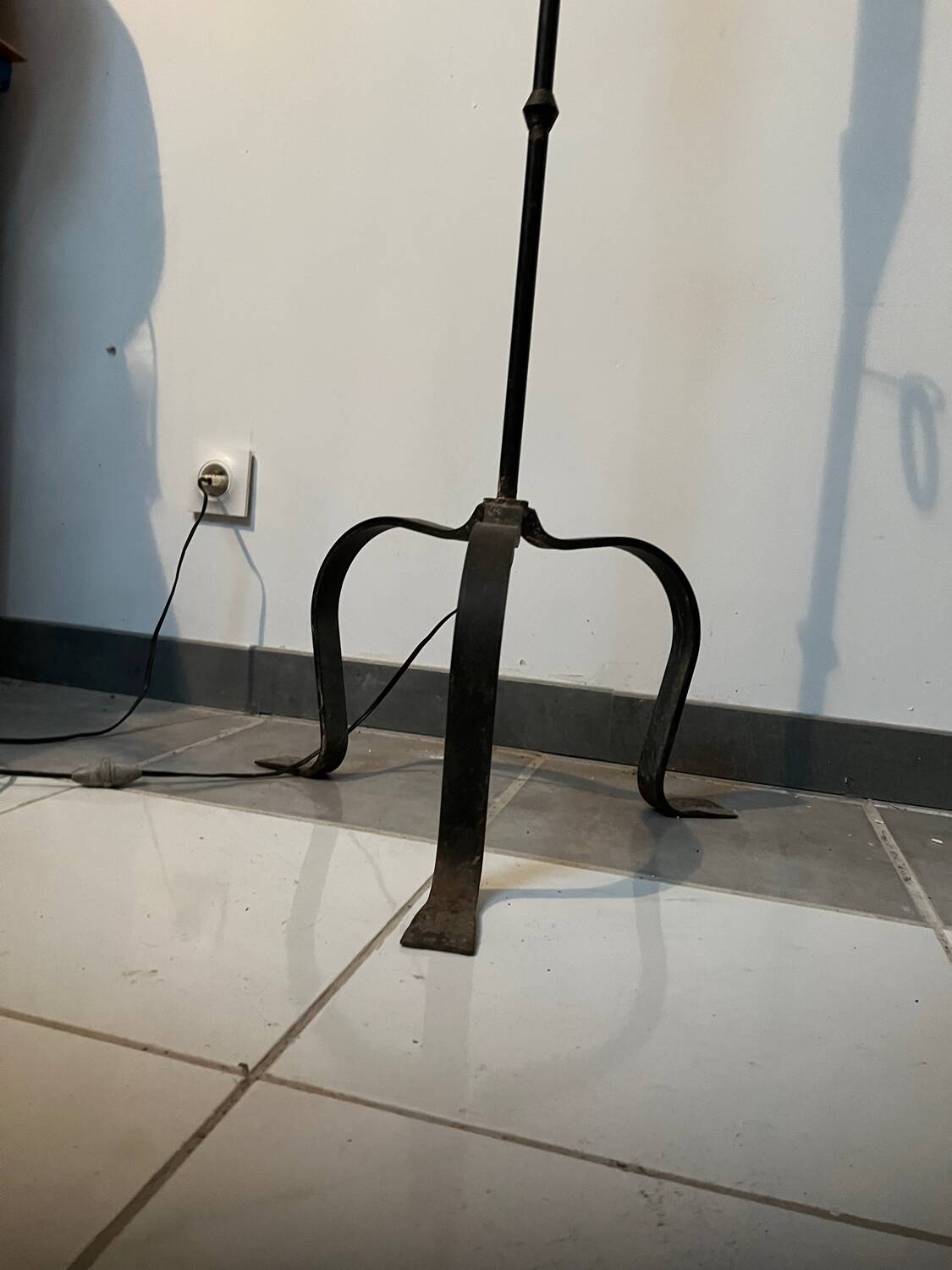 Wrought iron floor lamp/torchere 1950
