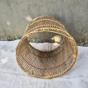 Vintage woven rattan/basket barrel chair