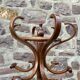 Baumann bistro coat rack on vintage parrot stand 60/70s curved wood