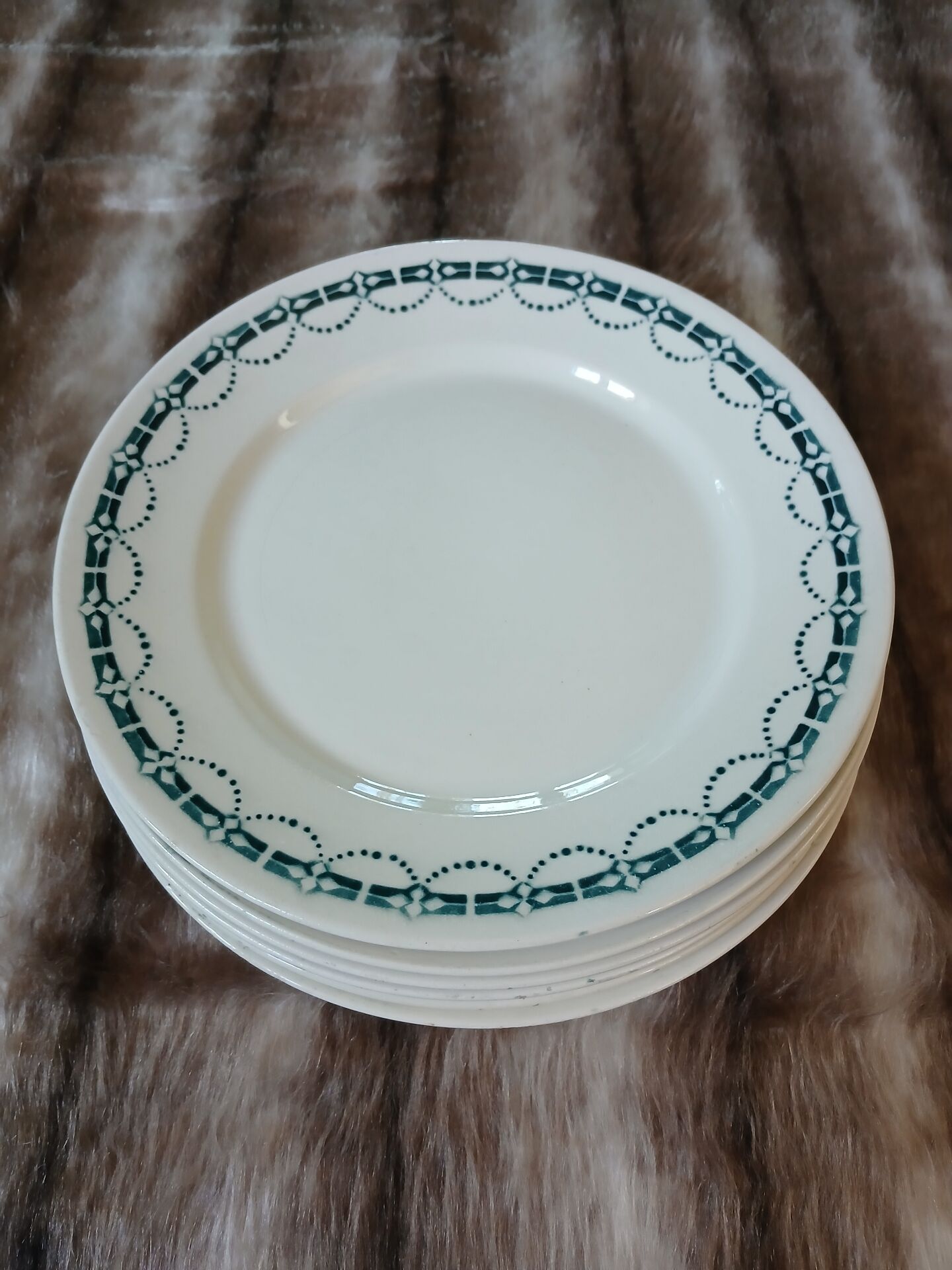 6 assiettes plates anciennes en Terre de fer
