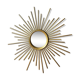 Vintage domed sun mirror in golden metal  46,5x46,5cm