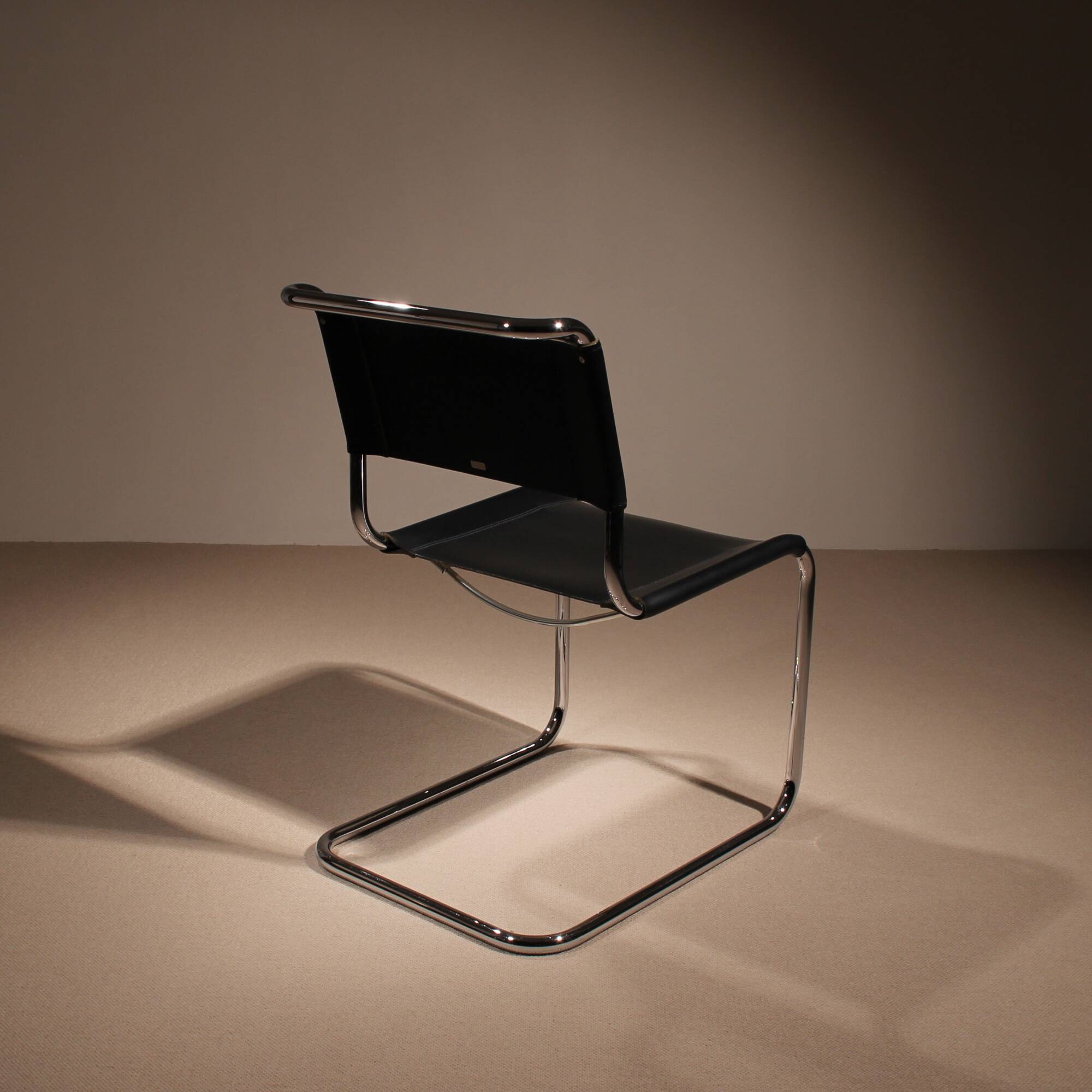 Cantilever Chair ‚S33‘ in Black Leather by Mart Stam for Thonet | Germany