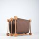 Double magazine holder in wood with linen, 1960s
