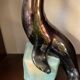 1950s Ceramic Sea Lion Lamp with Black Varnished Enamel, Signed