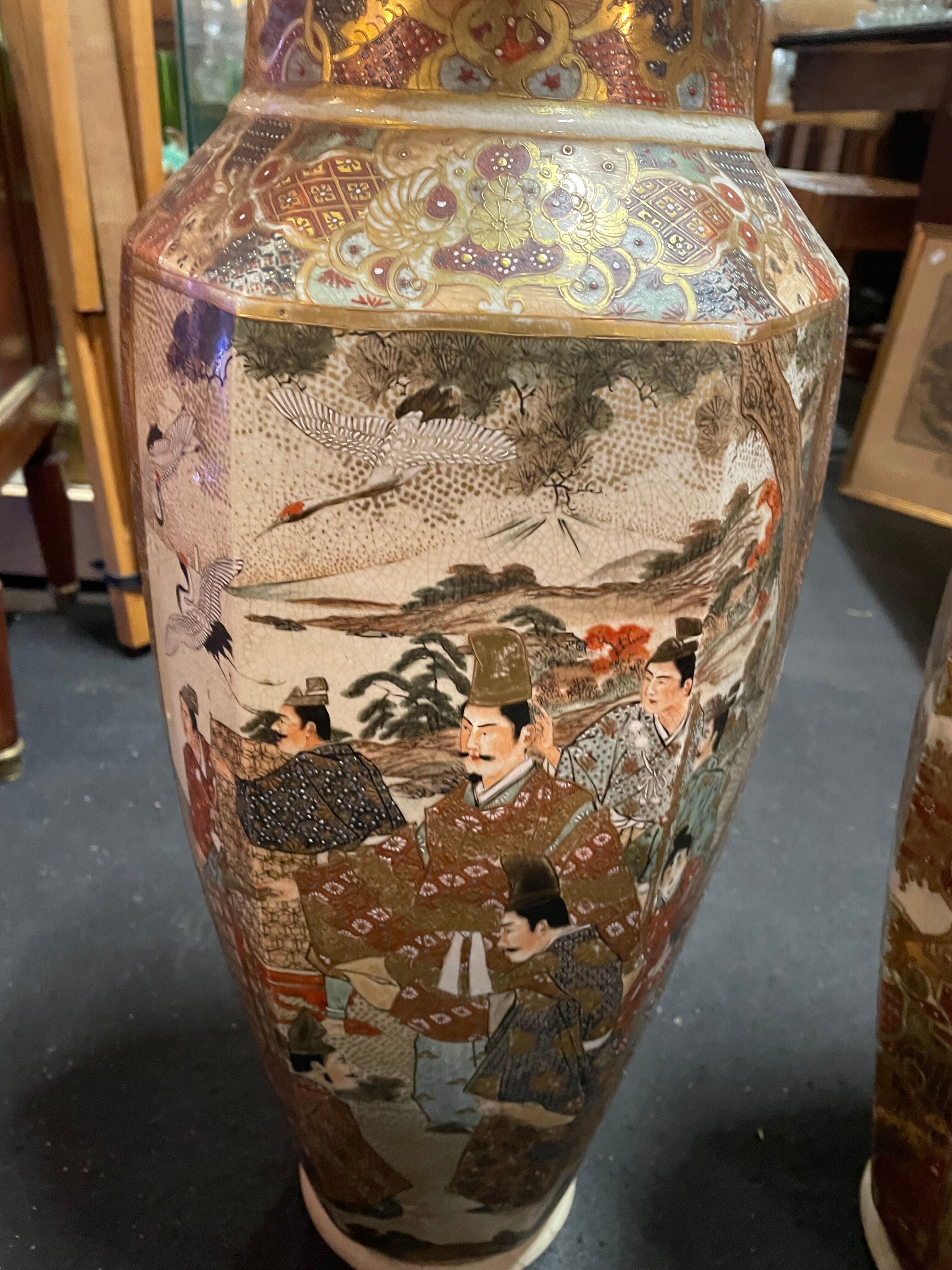 Paire de vases japonais Satsuma Selency