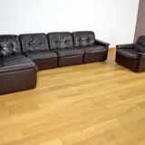 Modular vintage leather lounge from the 1970s/1980s
