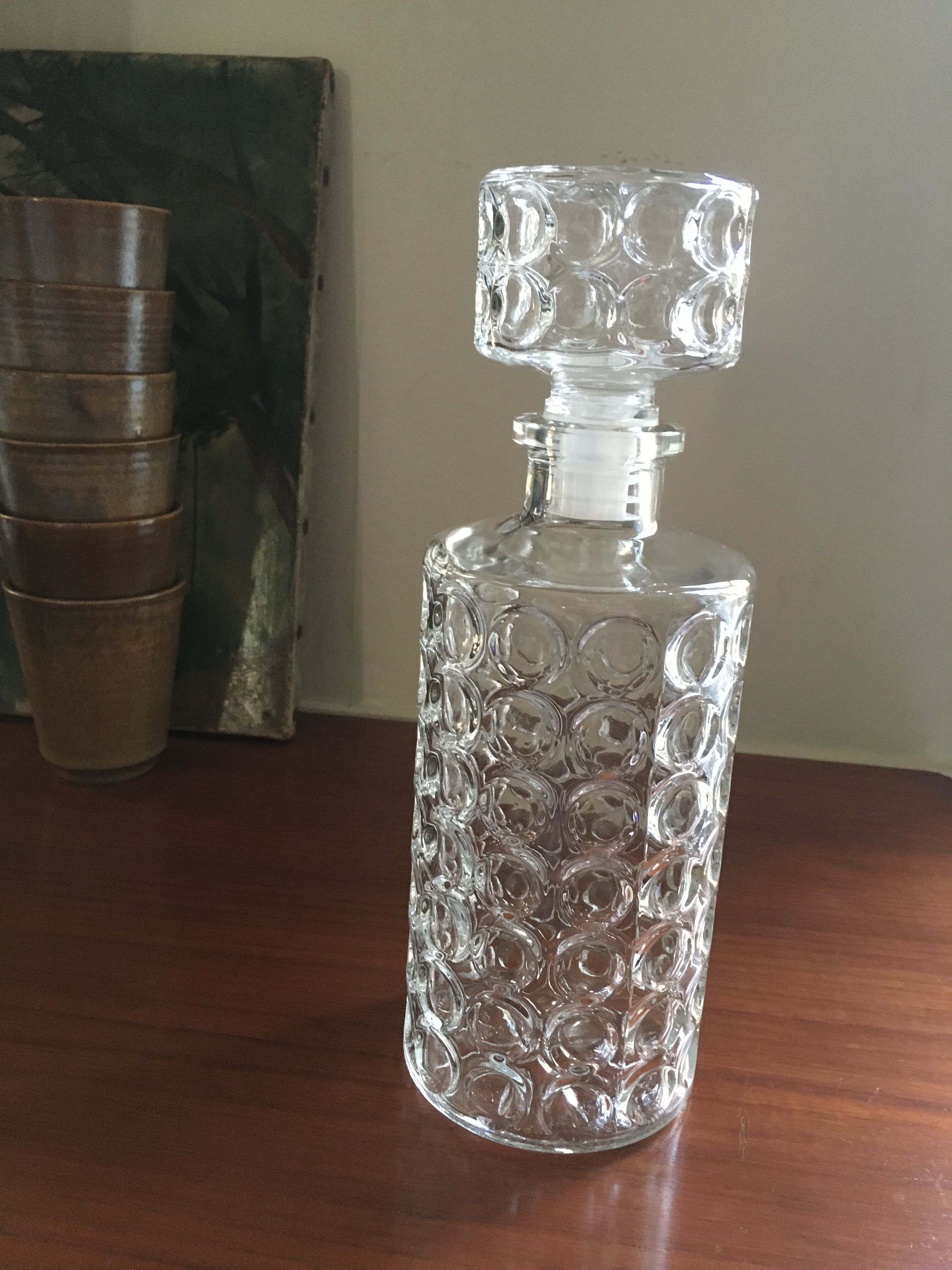 Vintage whisky carafe in transparent glass