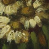 Flowers Still Life Painting Oil on Canvas Amateur Signed