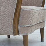 1960s, Danish armchair, blend wool fabric, beech wood.