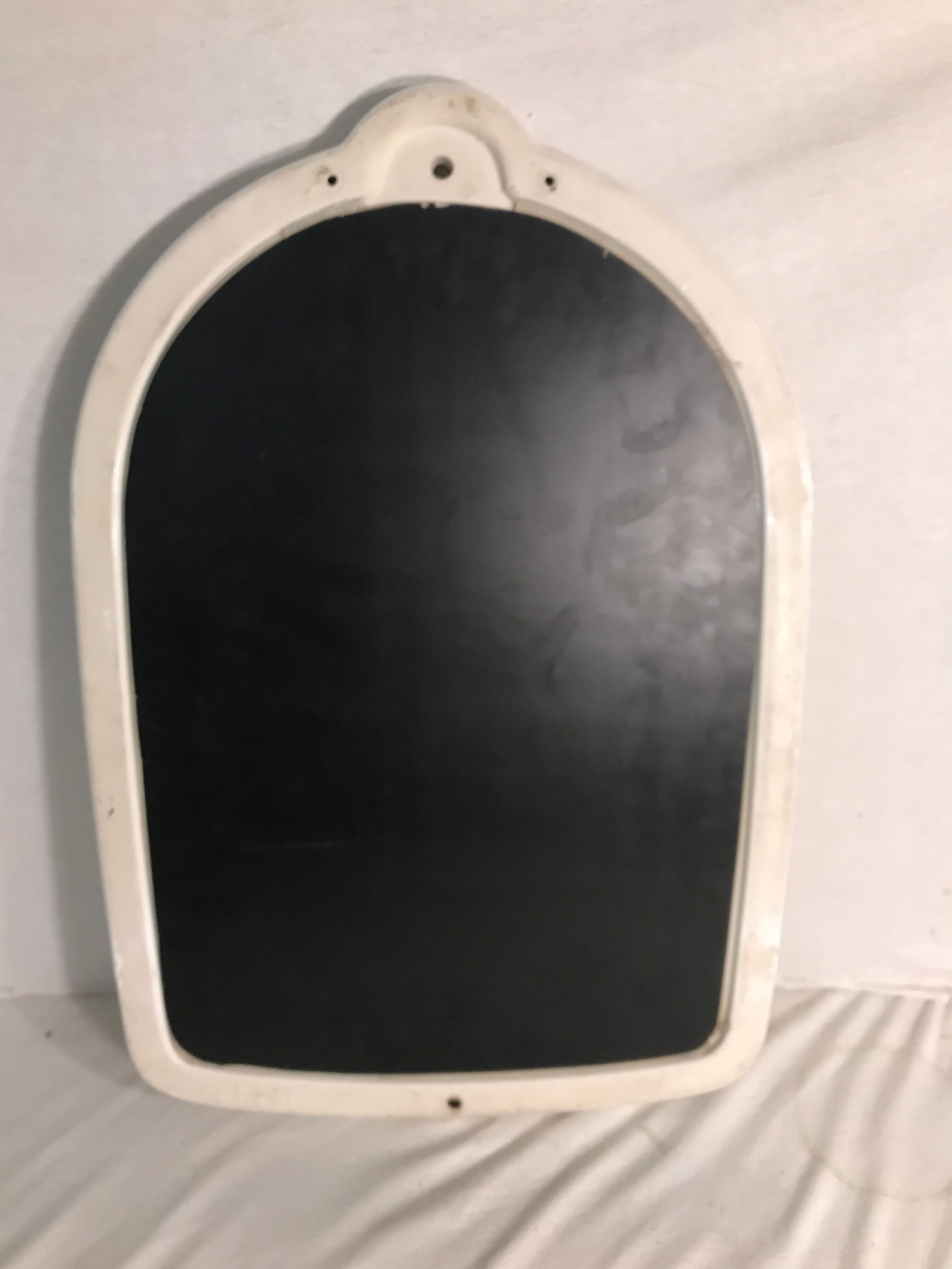 Mirror old framework painted pottery design flowers vintage 49x34cm