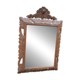 Ancien grand miroir en bois sculpté 62/93