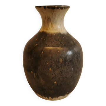 Danish designed vase in hares fur glaze from the 1960s.