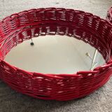 Pair of vintage rattan trays from the 1970s