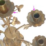 Paire de candélabres neogothique XIXe en bronze