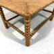 Low oak bobbin stool with rush seat 1930’s