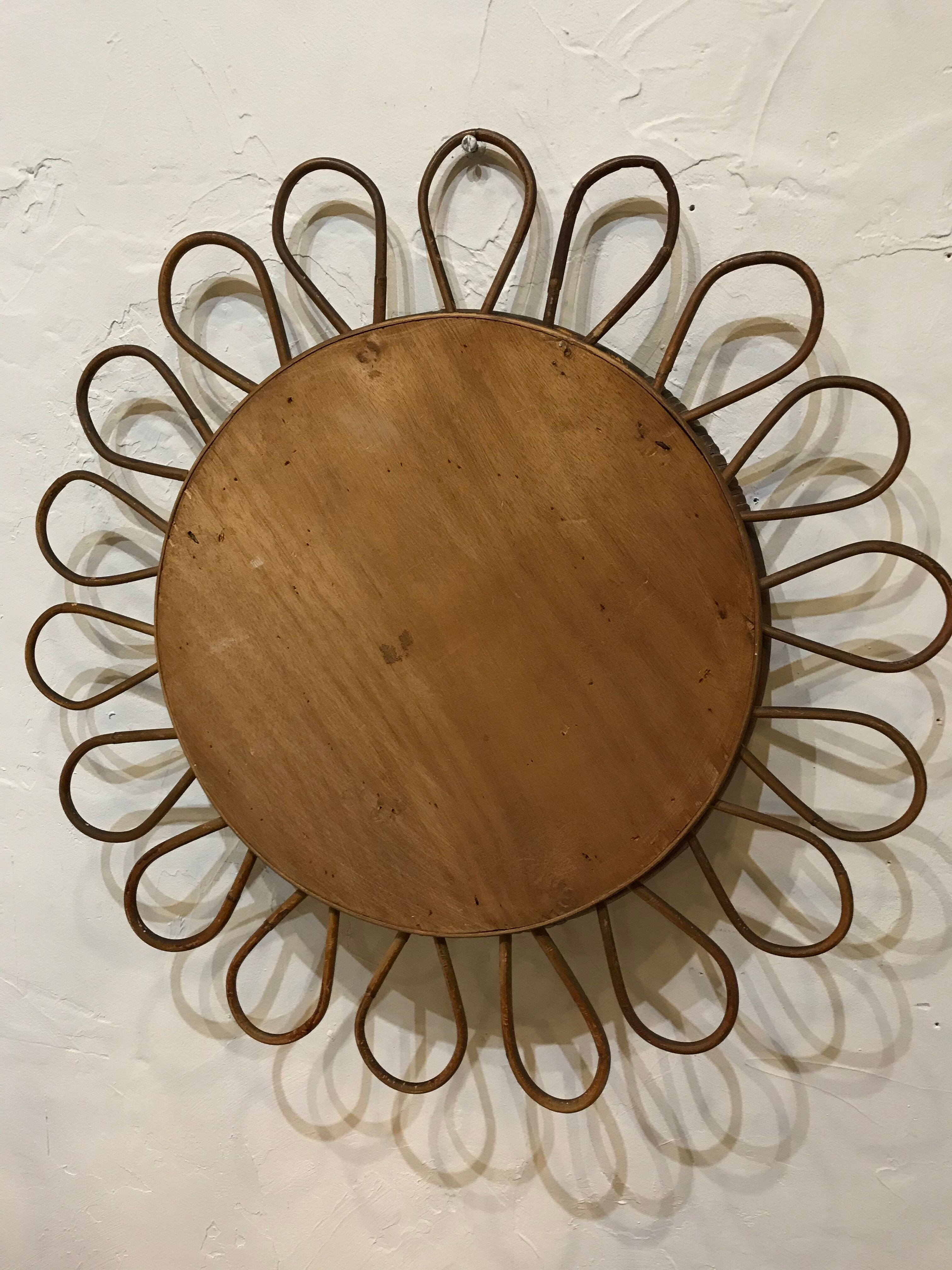 Rattan sun mirror