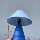 Lampe en verre bleu 1990