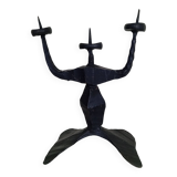 Shabbat candlestick by David Palombo in forged metal