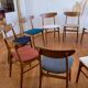Vintage Farstrup 210 Scandinavian chairs in stained beech and teak