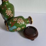 Miniature cloisonné enamel vases