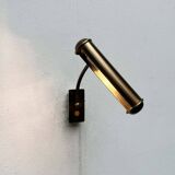 Vintage German brass patinated wall lamp with a gooseneck design by Honsel, 1970s.
