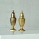 Pair of patinated brass salt and pepper shakers, 20th century.