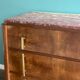 Art deco dresser, top pink marble 30s
