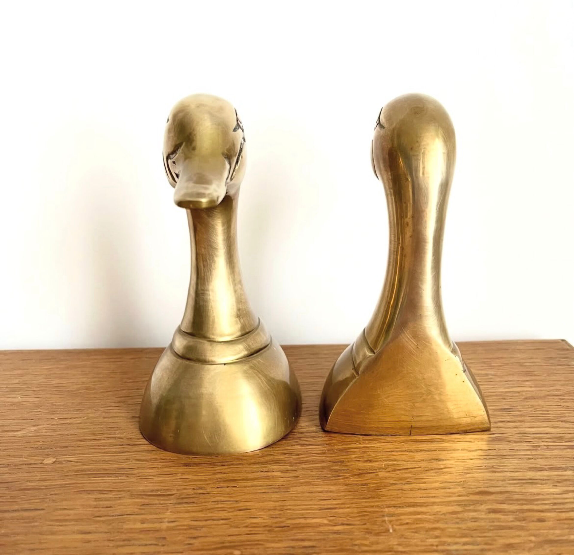 Duck brass bookends