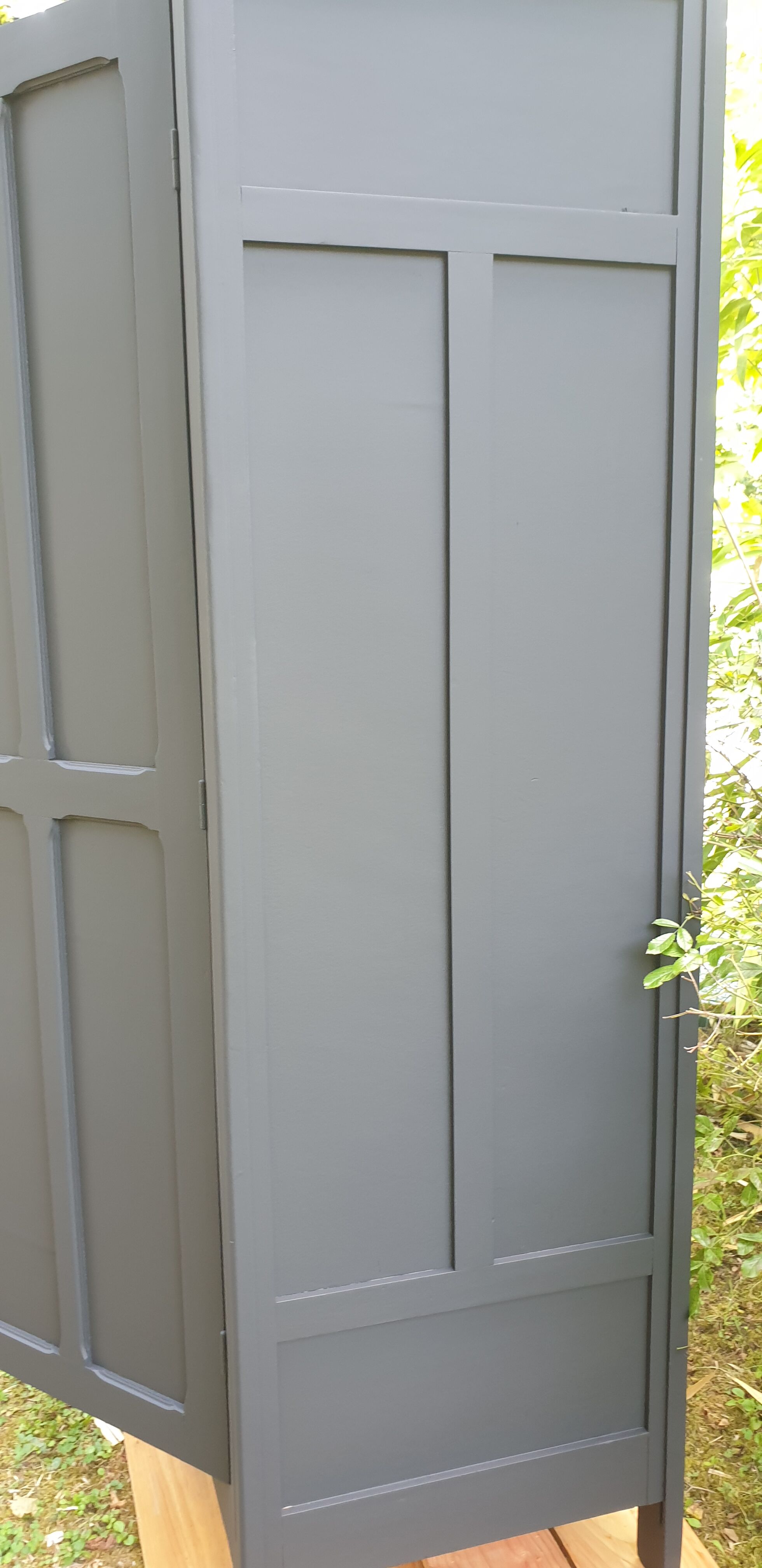 Black parisian wardrobe made of solid wood