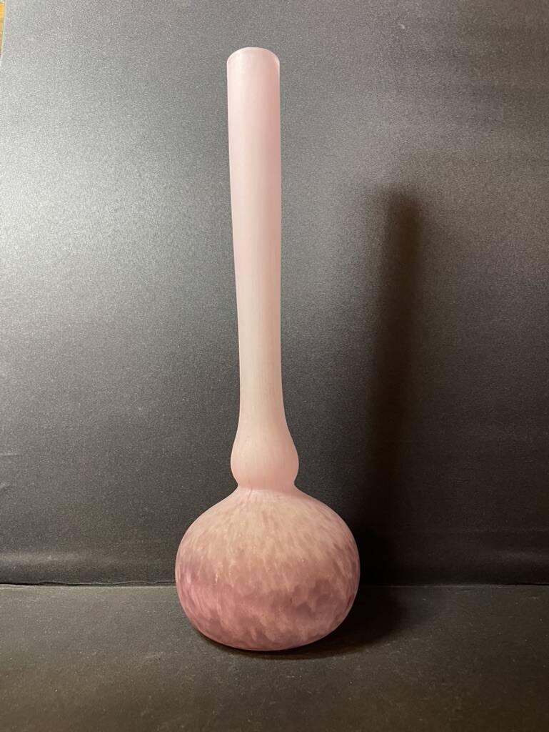 Soliflore vase named “Berluze or Galinette” – Marmoreal glass – Signed (illegible)