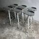 Industrial aluminium bar stools – set of 6