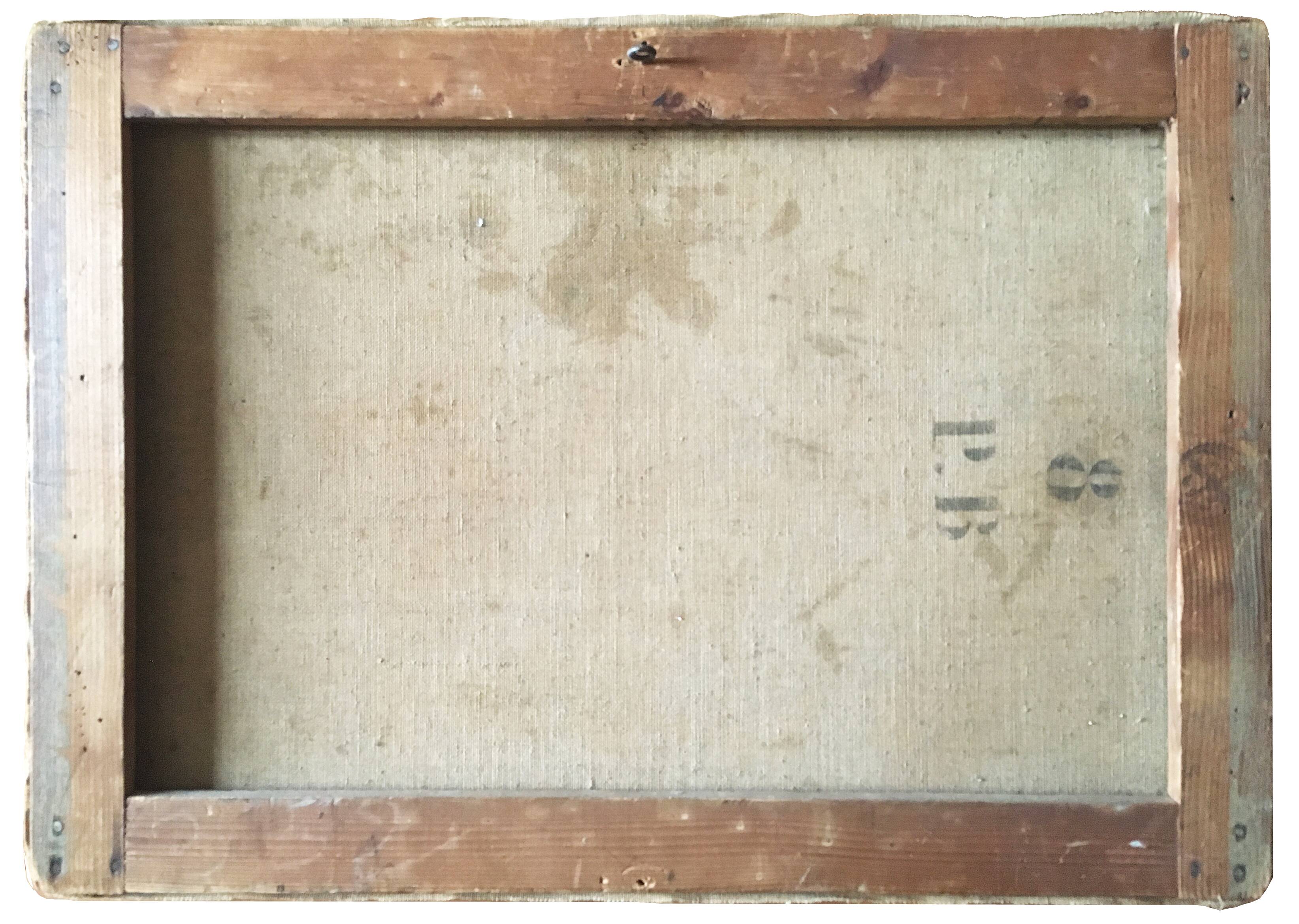 Landscape painting with wooden bridge