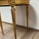 Round table gilded wood louis xvi style under glass