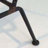 Black lacquered metal and brown leather magazine holders