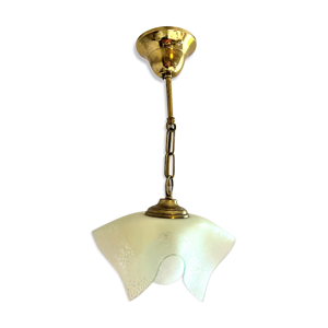 Suspension vintage en verre drapé