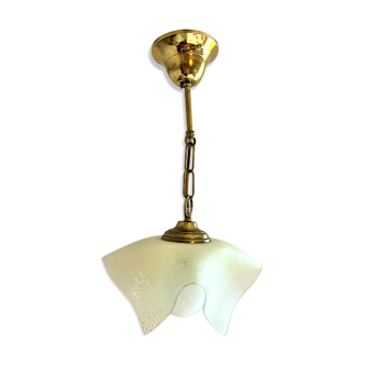 Vintage pendant lamp in draped glass
