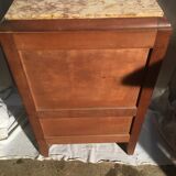 Beech bedside table on marble; 30/40s