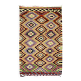 Turkish Kilim Yuruk Vintage 206x315 cm Geometric Orange and Red