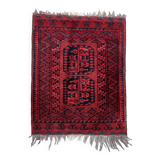 Handmade vintage Afghan Ersari rug 70cm x 89cm 1940s