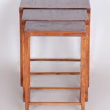 Brown Jan Vanek pull out tables made in 1930s Czechia