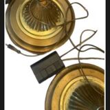 Two Lucien Gau floor lamps in bronze